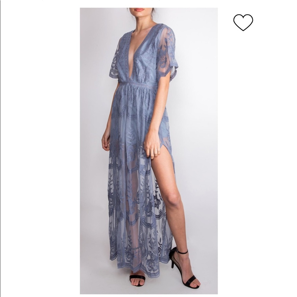 Wild Honey butterfly lace maxi dress